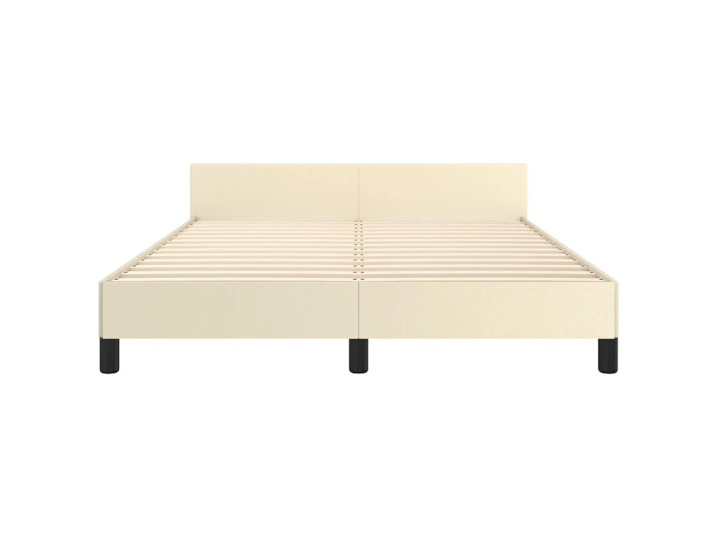Cadre de lit sans matelas crème 140x190 cm similicuir