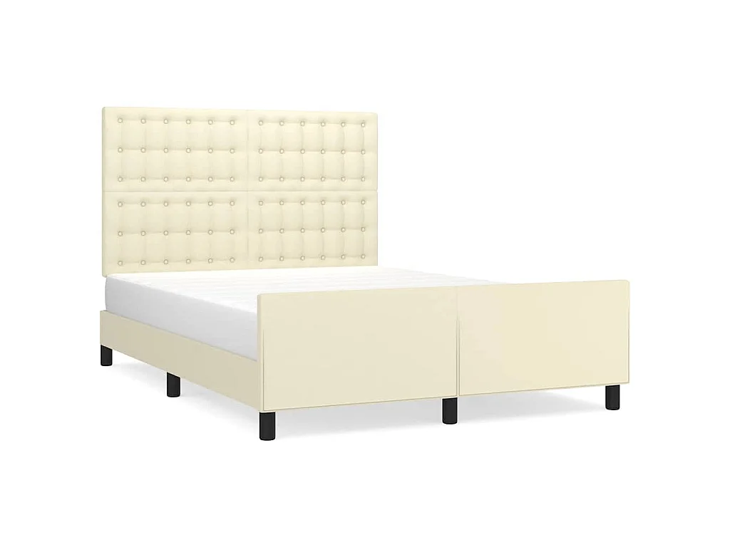 Cadre de lit sans matelas crème 140x190 cm similicuir