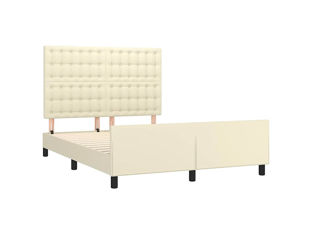 Cadre de lit sans matelas crème 140x190 cm similicuir