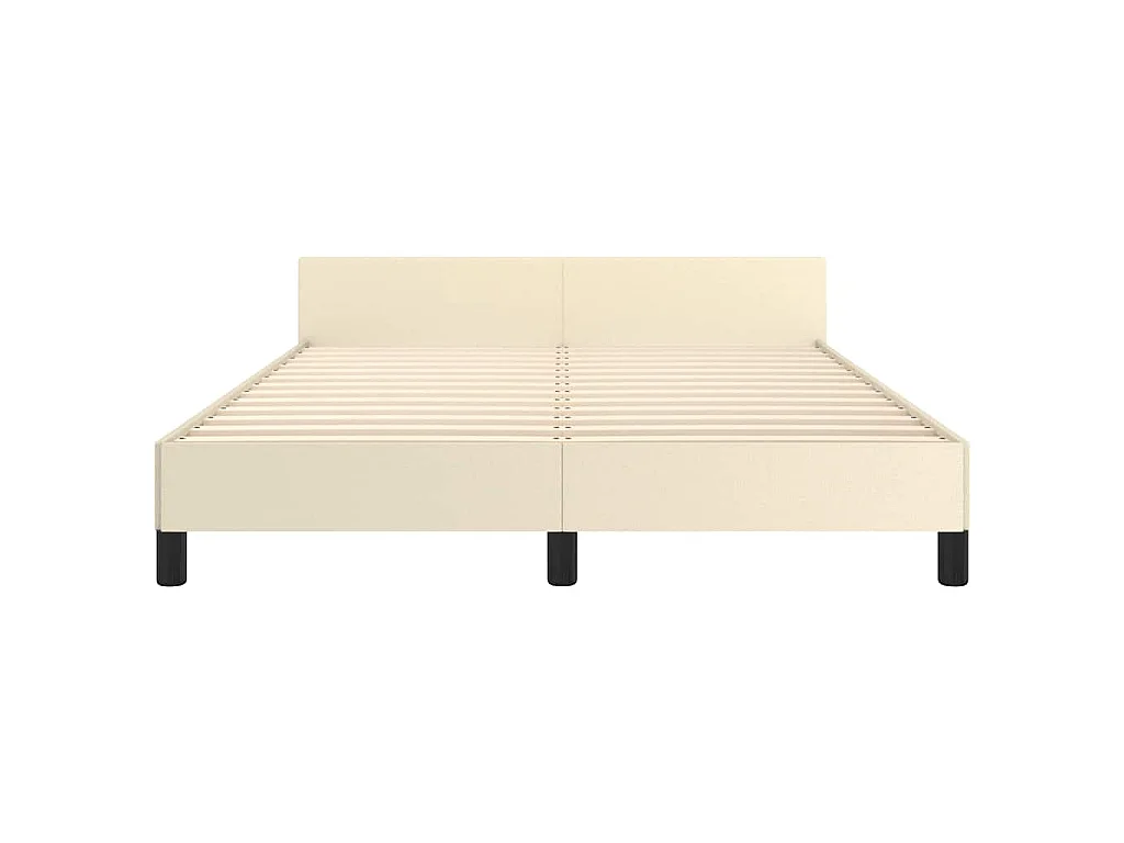 Cadre de lit sans matelas crème 140x190 cm similicuir