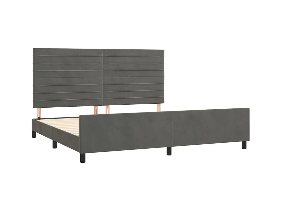Bedframe zonder matras 200x200 cm fluweel donkergrijs