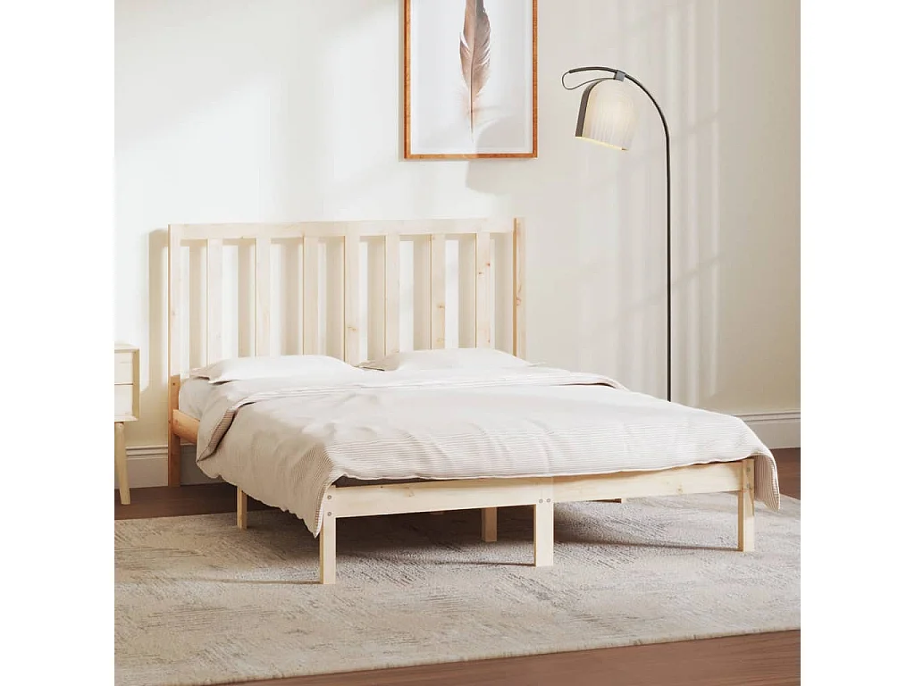 Cadre de lit sans matelas 140x190 cm bois de pin massif