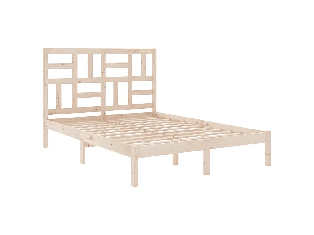 Cadre de lit sans matelas bois massif 140x190 cm
