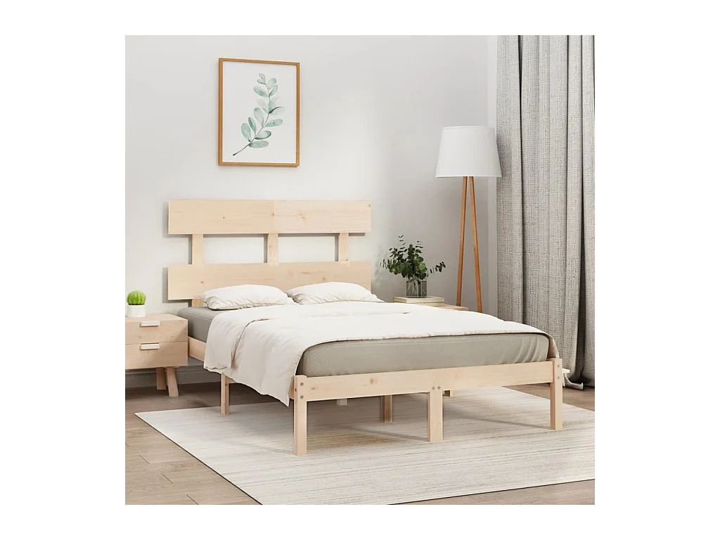 Cadre de lit sans matelas 140x200 cm bois massif