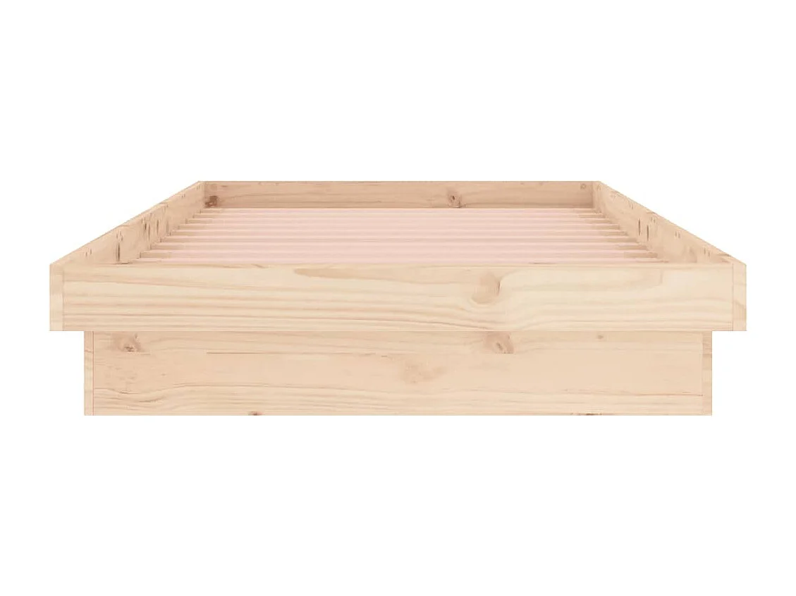 Cadre de lit à LED sans matelas 90x200 cm bois massif