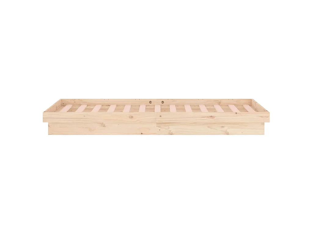 Cadre de lit à LED sans matelas 90x200 cm bois massif