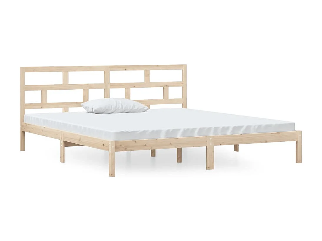 Cadre de lit sans matelas bois massif 140x190 cm