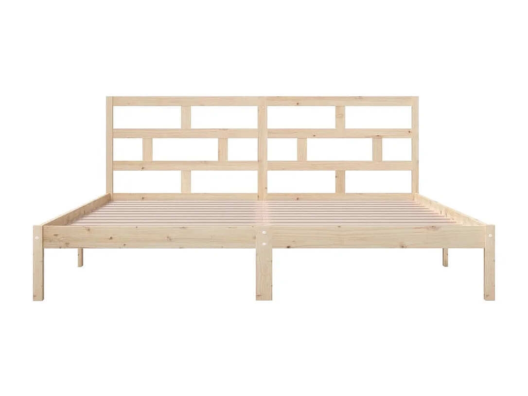 Cadre de lit sans matelas bois massif 140x190 cm