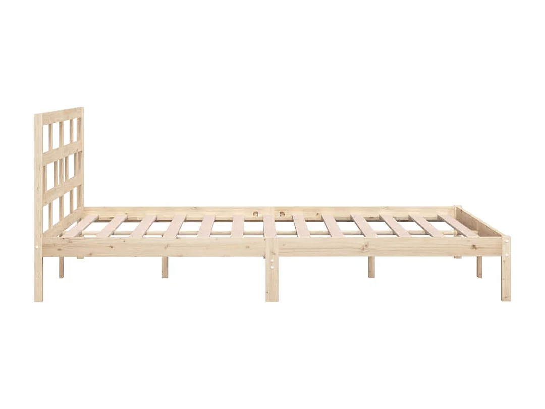Cadre de lit sans matelas bois massif 140x190 cm
