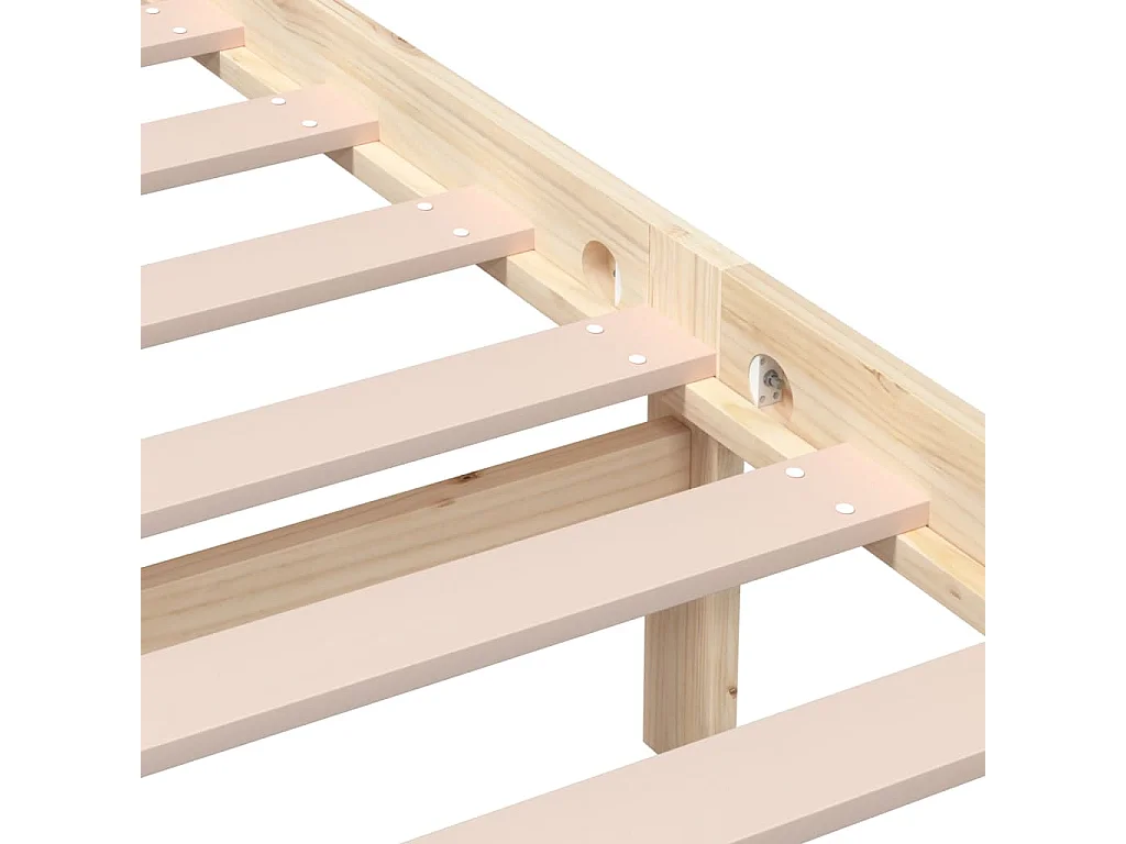 Cadre de lit sans matelas bois massif 140x190 cm
