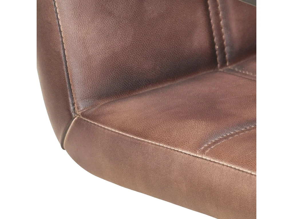 Silla voladiza comedor 2 uds cuero auténtico marrón envejecido
