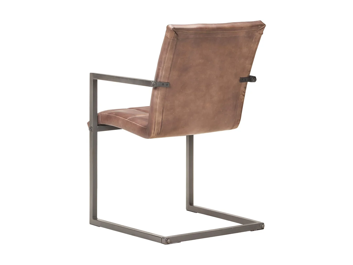 Chaises à manger cantilever lot de 2 marron cuir véritable