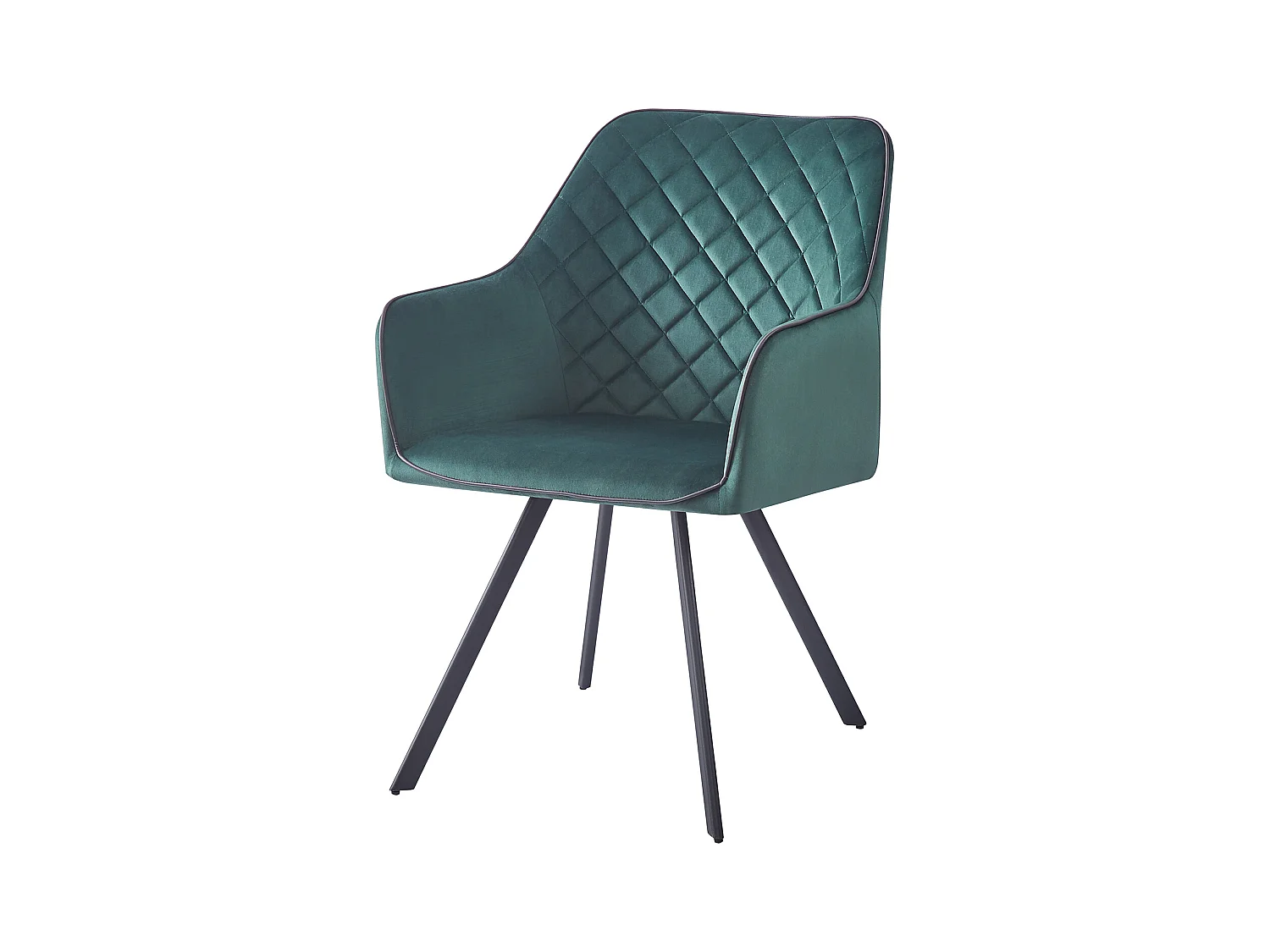 Chaise Matelassée en Velours "Amber" 85cm Vert