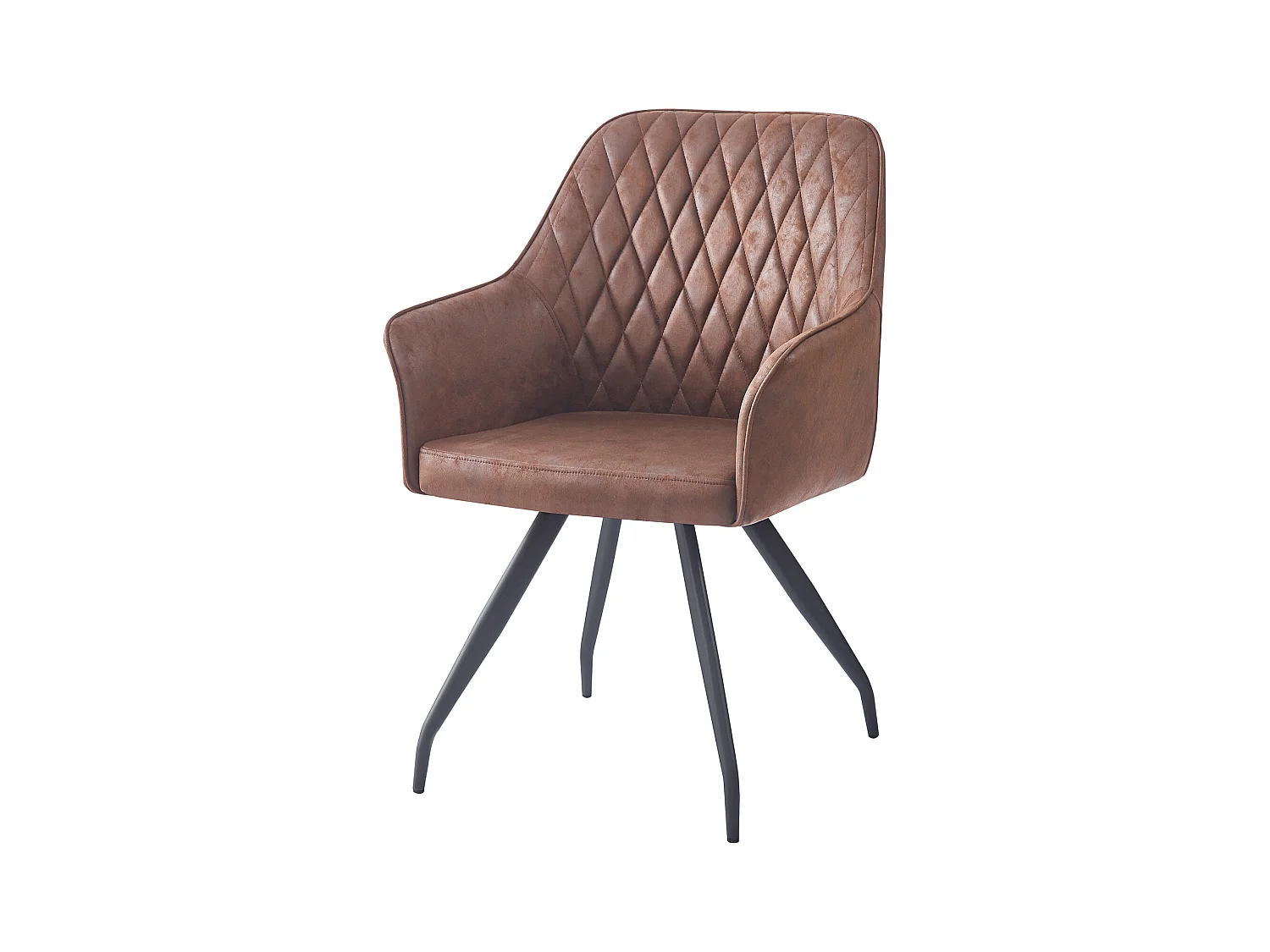 Chaise Design Matelassée "Amber" 86cm Marron Foncé