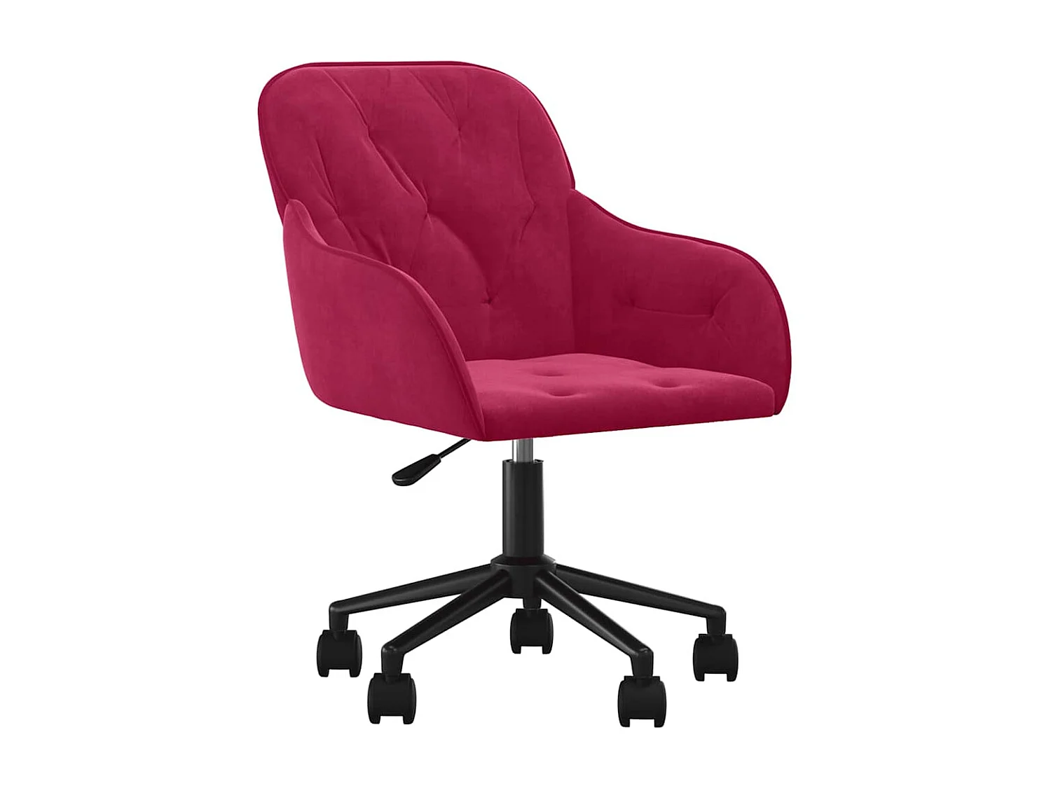 Chaise pivotante de bureau Rouge bordeaux Velours