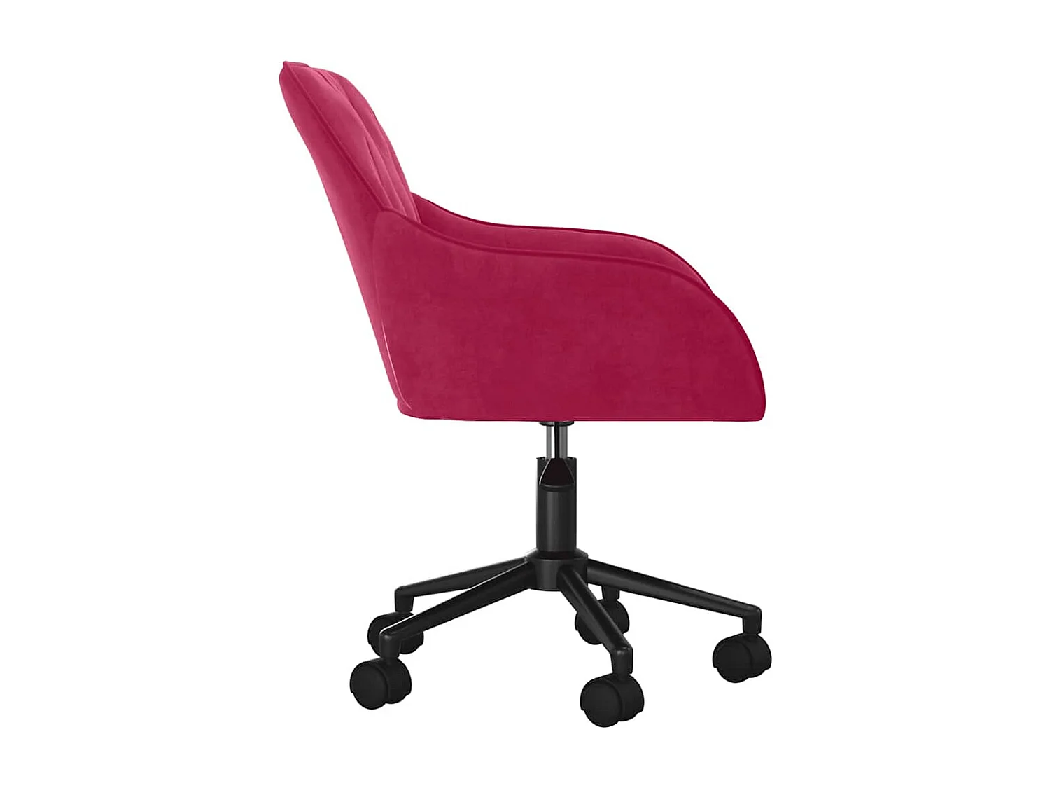 Chaise pivotante de bureau Rouge bordeaux Velours