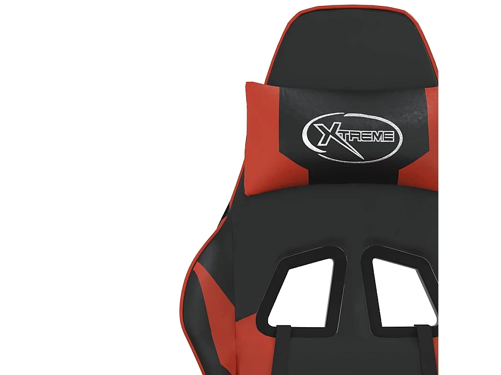 Chaise de jeu avec repose-pied Noir et rouge Similicuir
