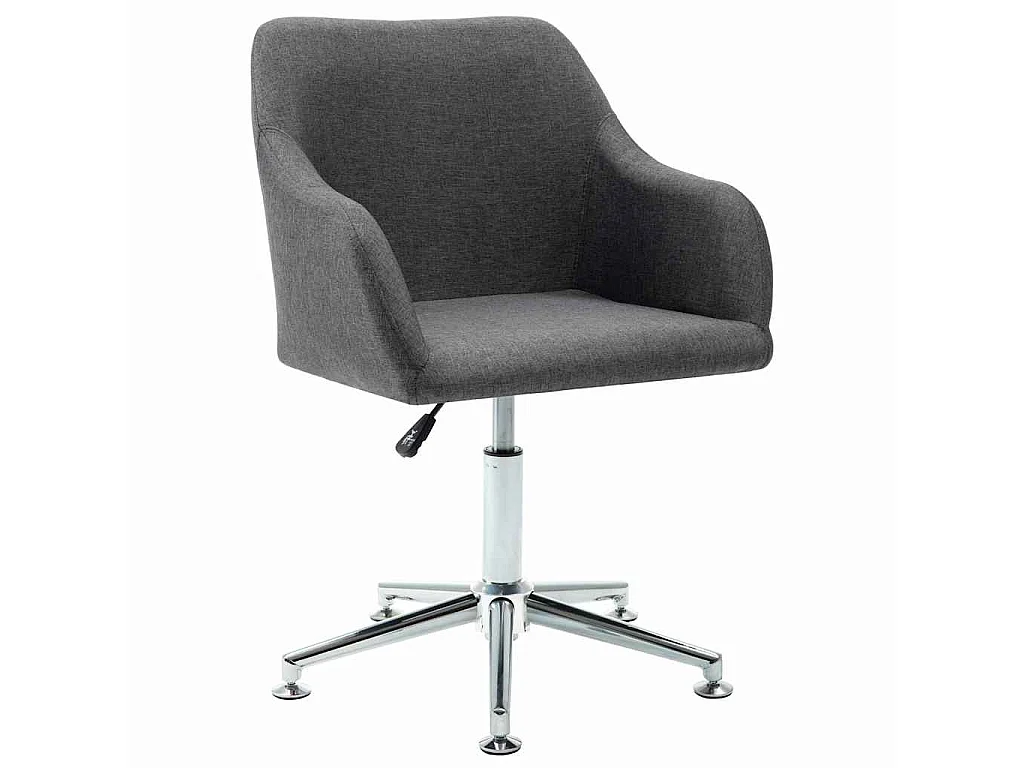 Chaise pivotante de bureau Gris foncé Tissu