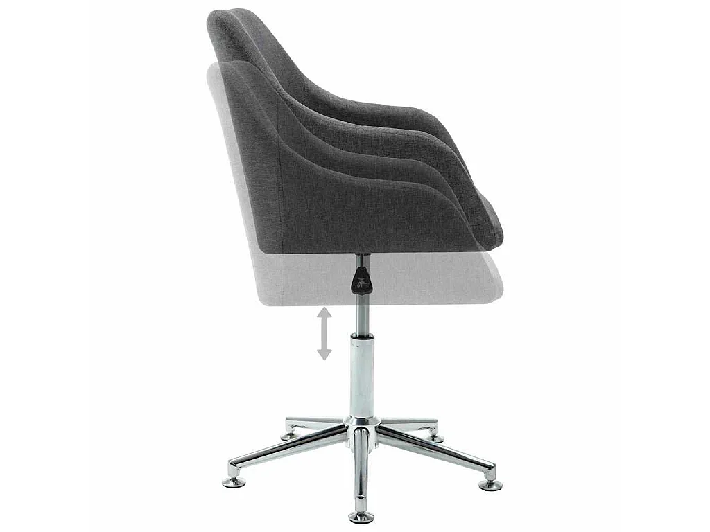 Chaise pivotante de bureau Gris foncé Tissu