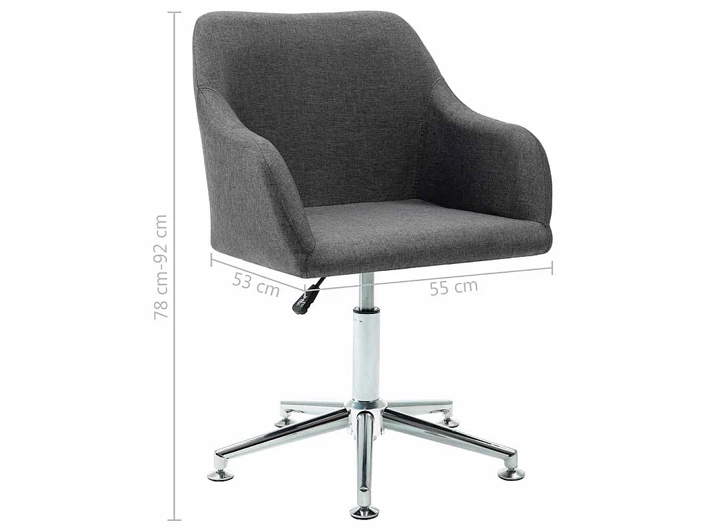 Chaise pivotante de bureau Gris foncé Tissu