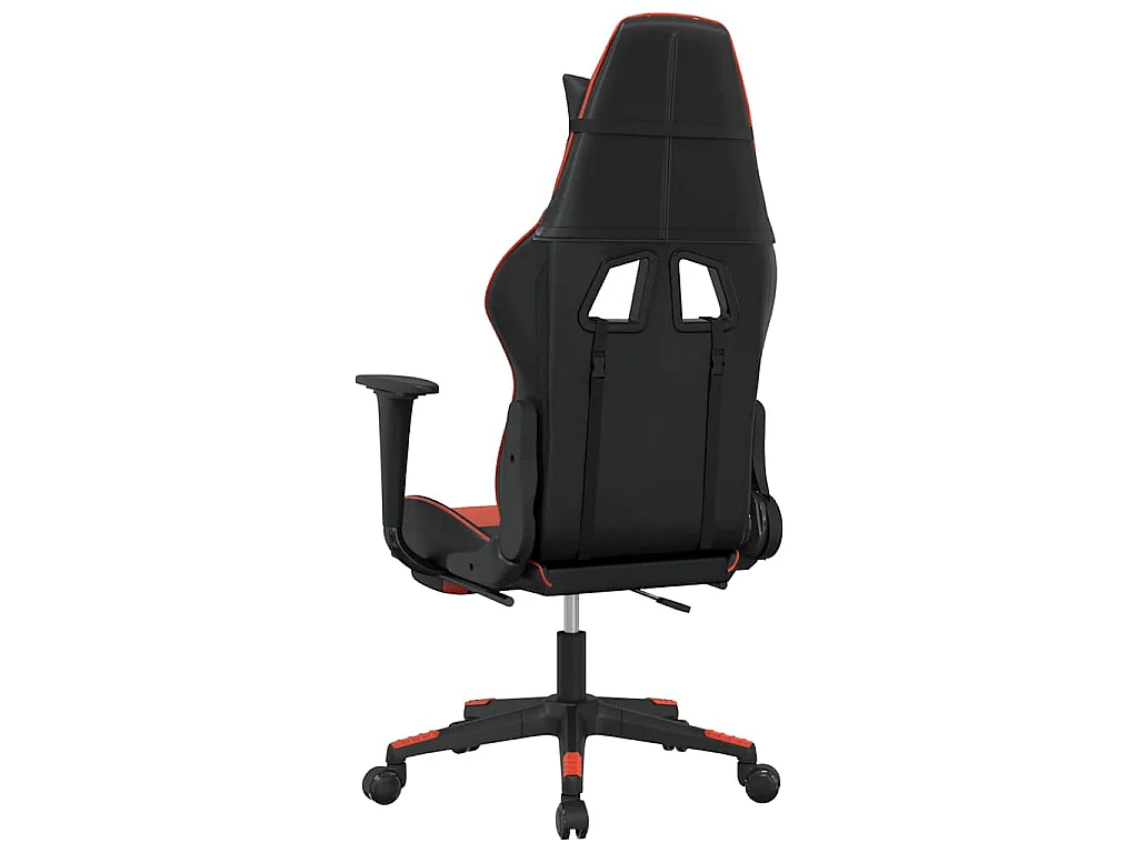 Chaise de jeu de massage et repose-pied Noir rouge Similicuir