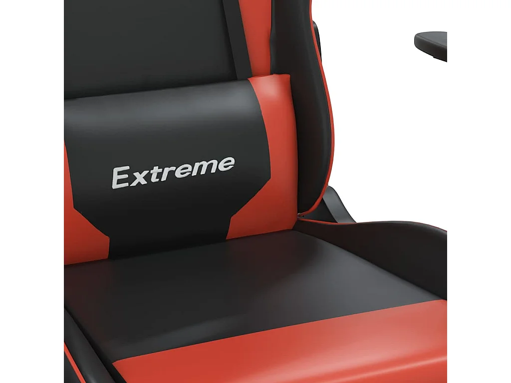 Chaise de jeu de massage et repose-pied Noir rouge Similicuir