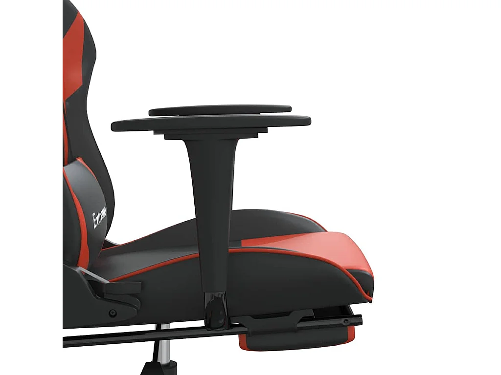 Gaming-Stuhl mit Massage & Fußstütze Schwarz & Rot Kunstleder