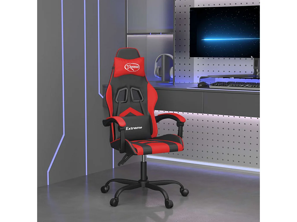 Chaise de jeu Noir et rouge Similicuir