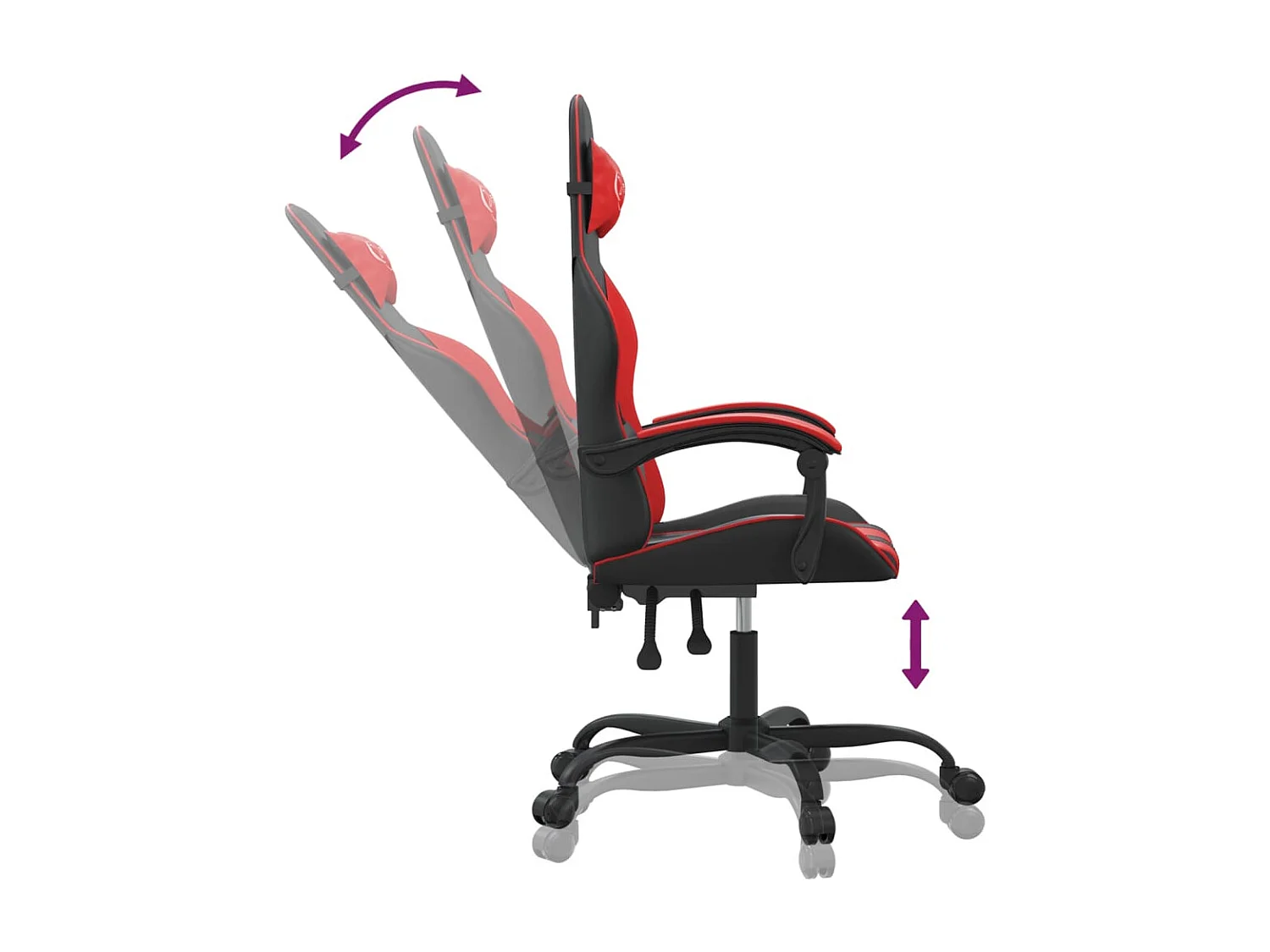 Chaise de jeu Noir et rouge Similicuir
