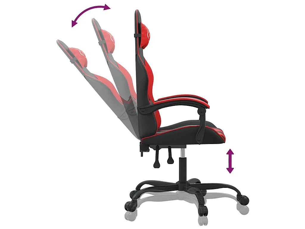 Chaise de jeu Noir et rouge Similicuir