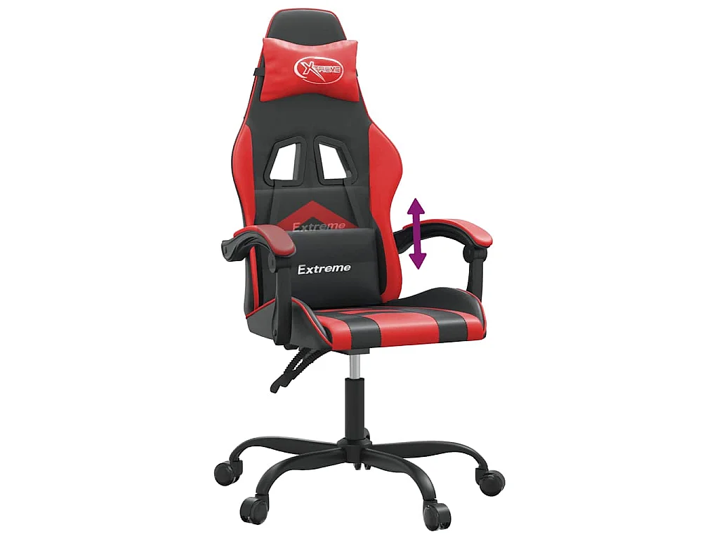 Chaise de jeu Noir et rouge Similicuir