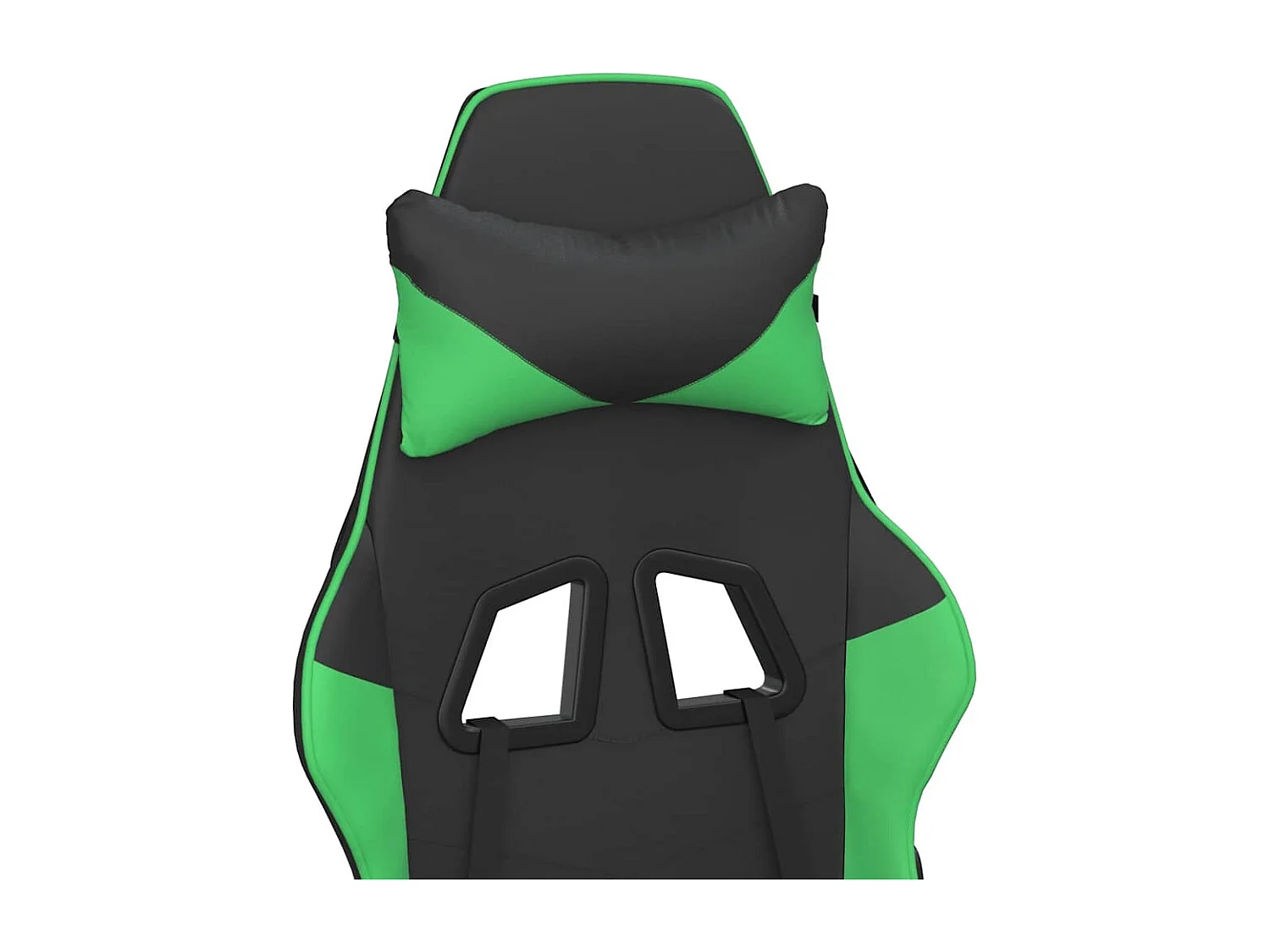 Chaise de jeu de massage et repose-pied Noir et vert Similicuir