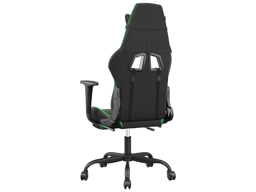 Chaise de jeu de massage et repose-pied Noir et vert Similicuir