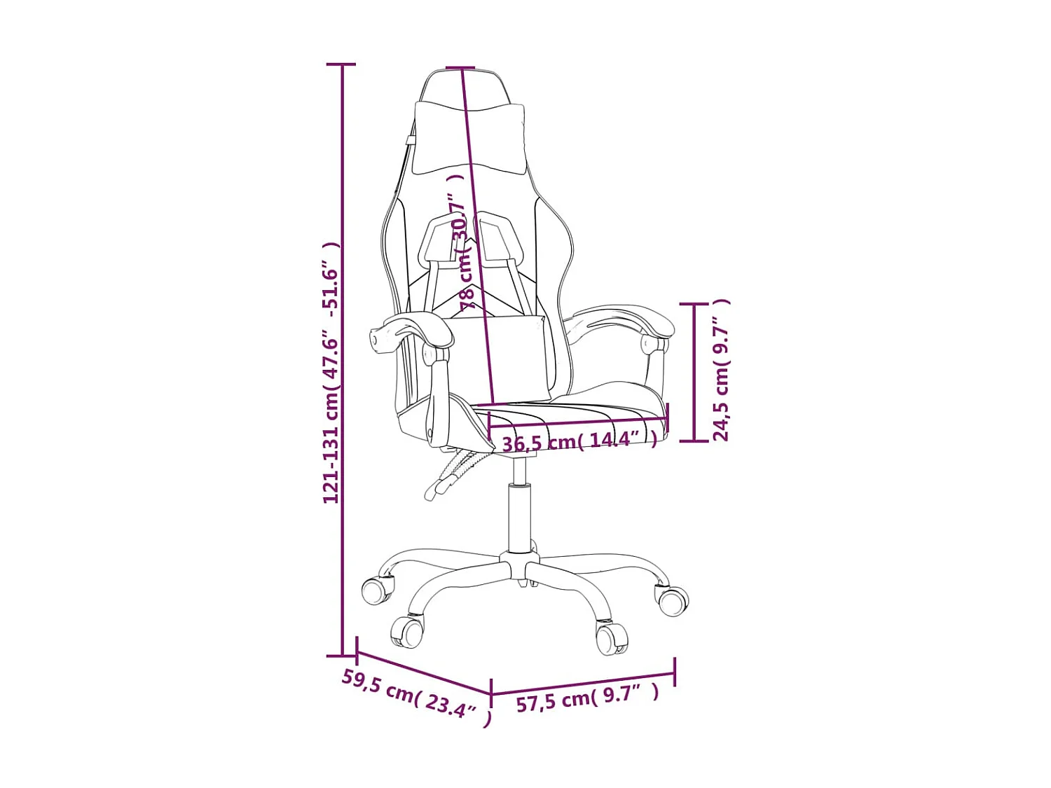 Chaise de jeu Noir et bleu Similicuir