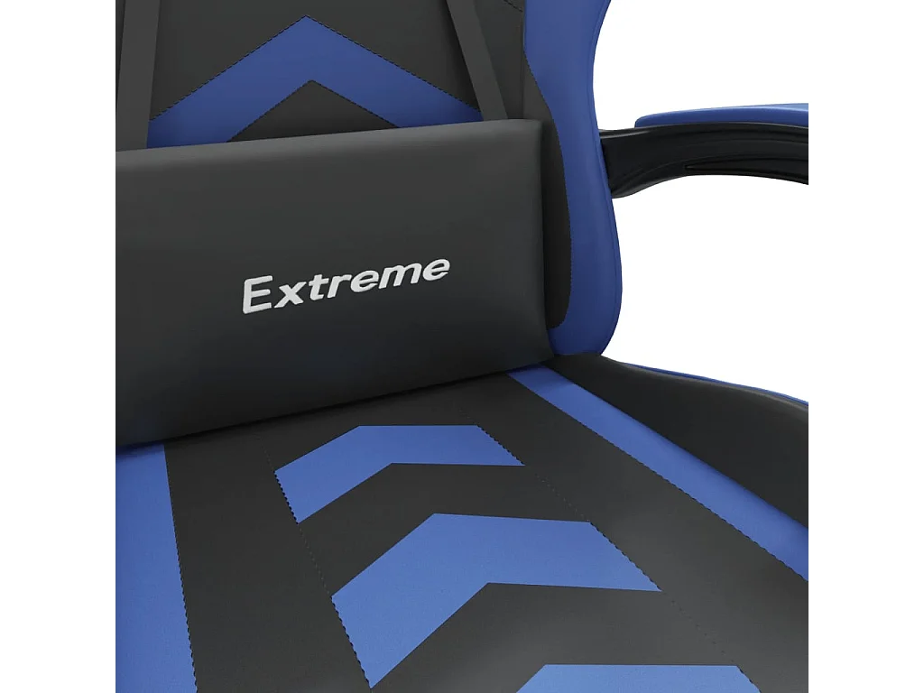 Chaise de jeu Noir et bleu Similicuir