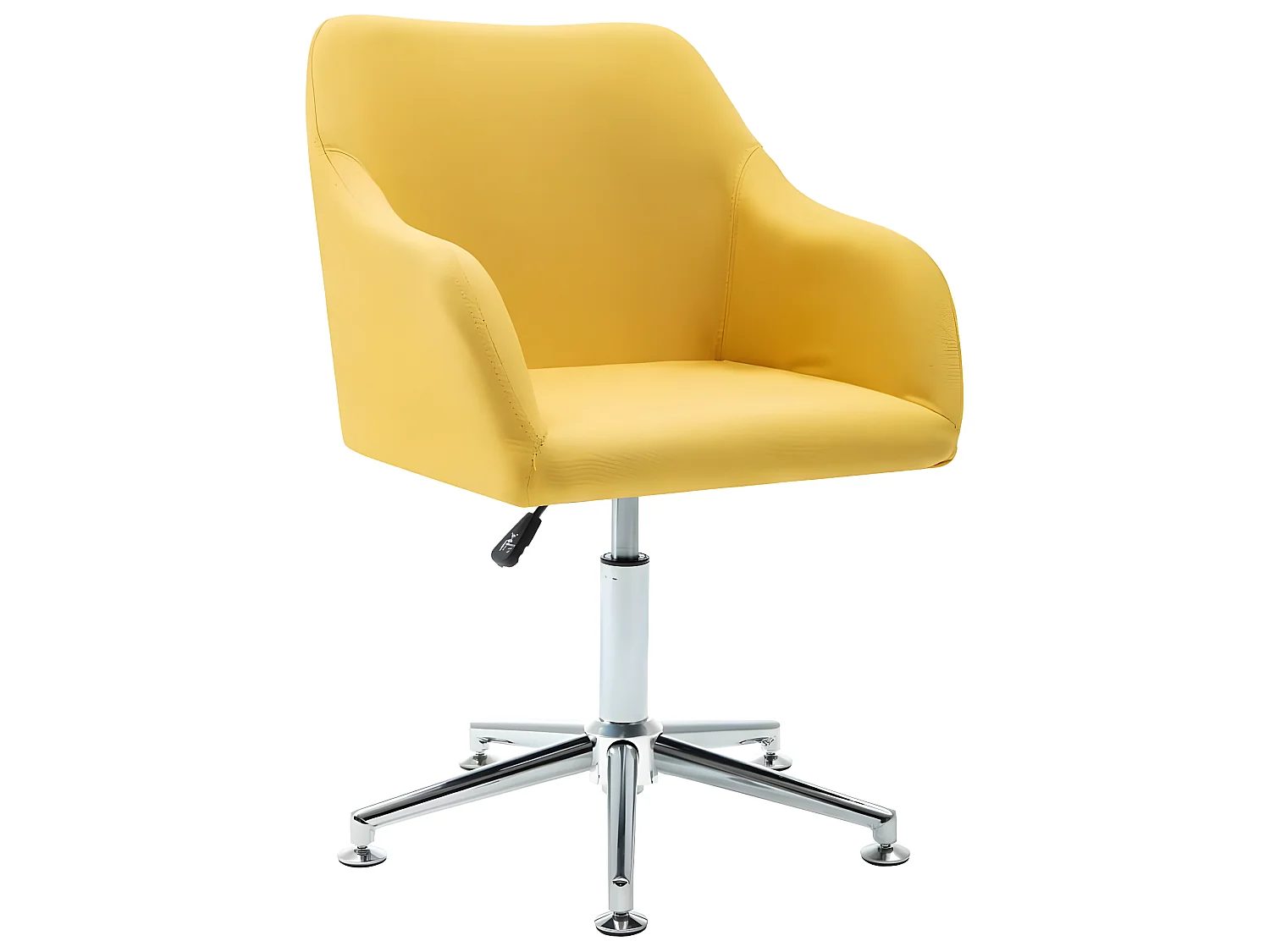 Chaise pivotante de bureau Jaune Tissu