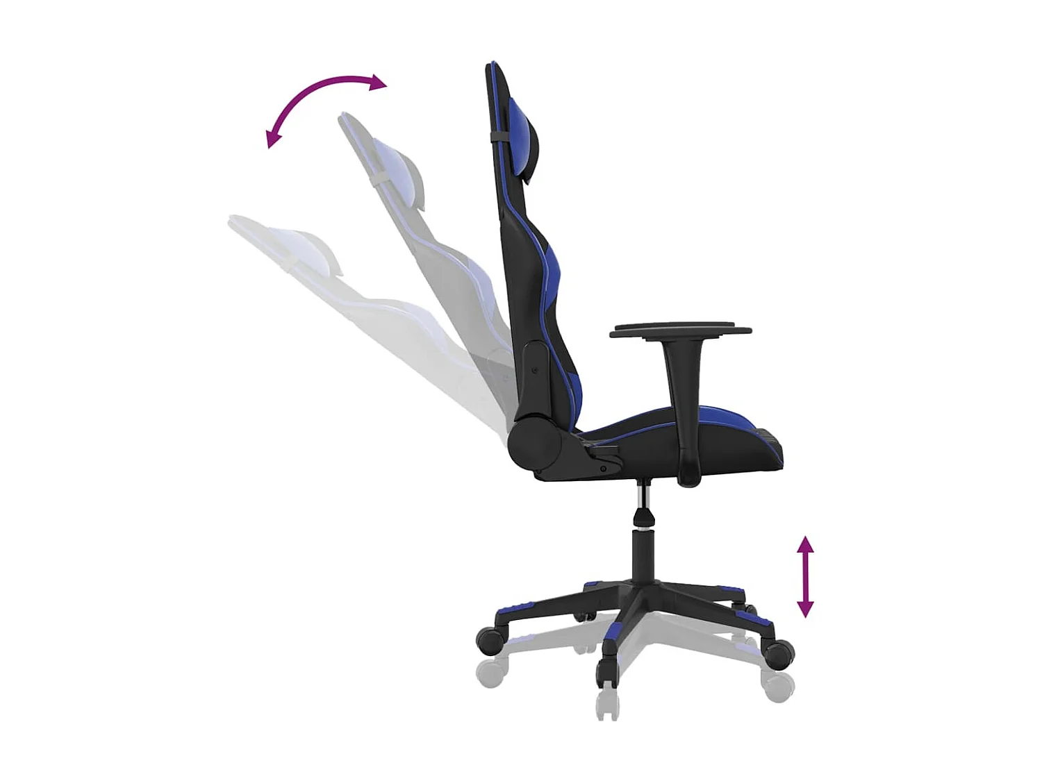 Chaise de jeu Noir et bleu Similicuir