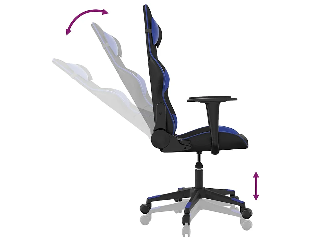 Chaise de jeu Noir et bleu Similicuir