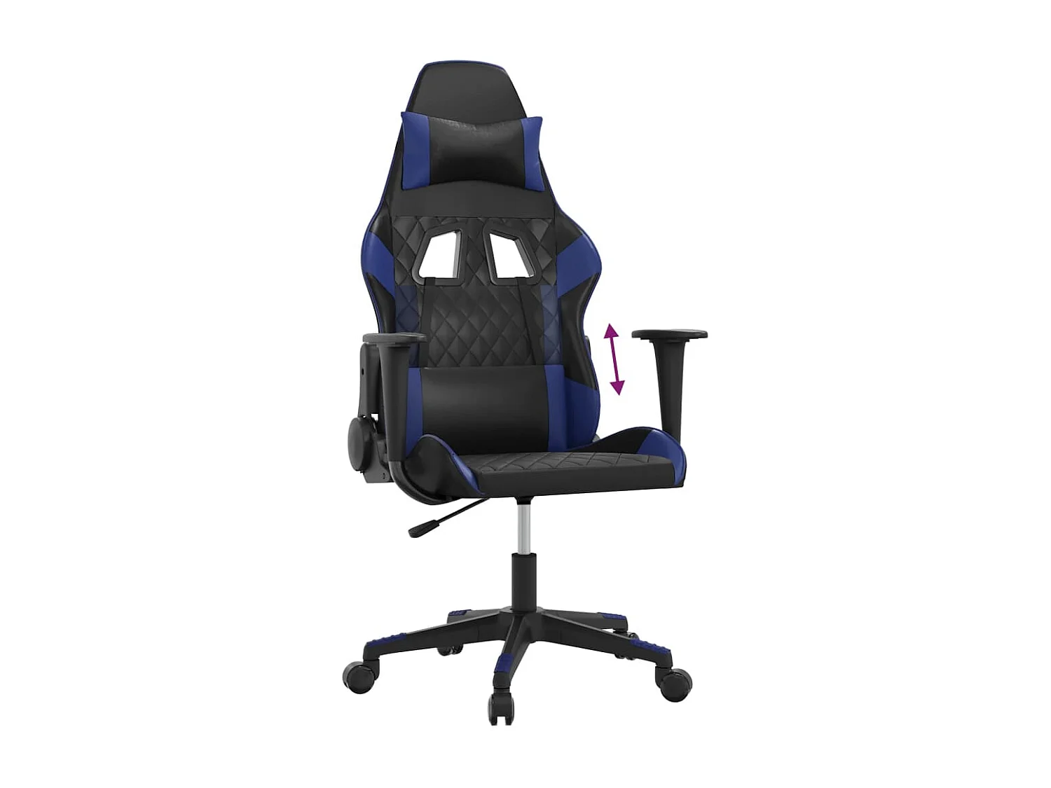 Chaise de jeu Noir et bleu Similicuir