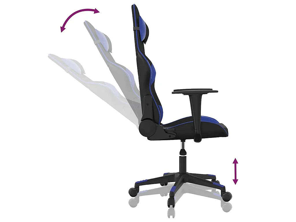 Chaise de jeu Noir et bleu Similicuir