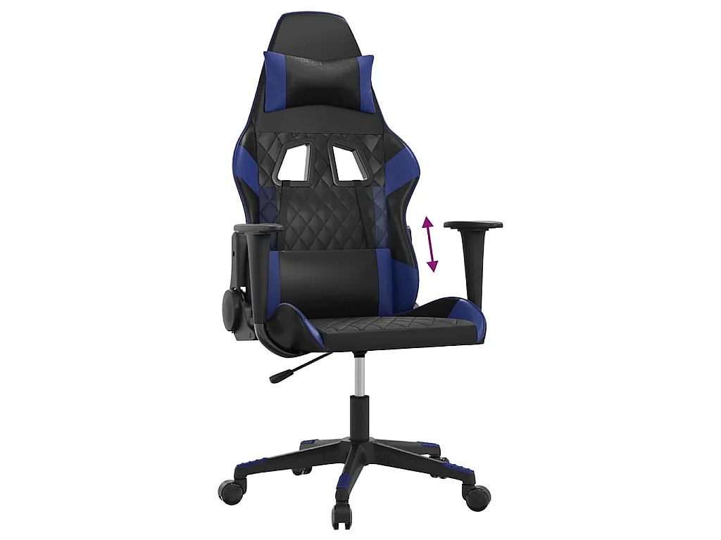 Chaise de jeu Noir et bleu Similicuir