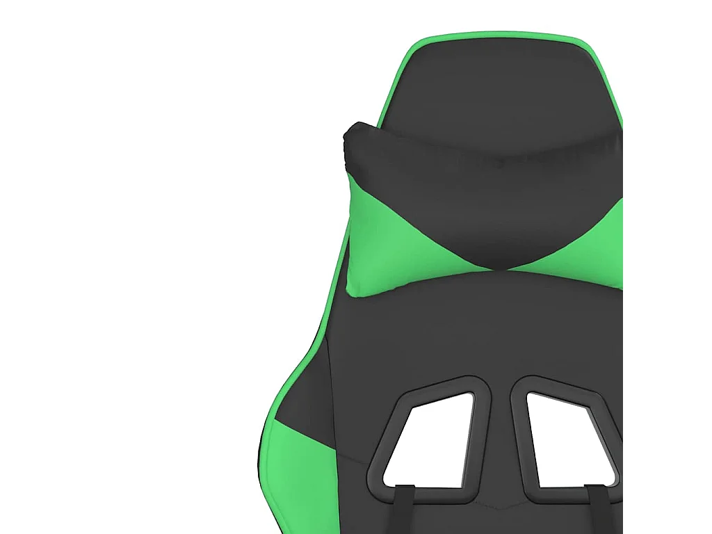 Chaise de jeu avec repose-pied Noir et vert Similicuir