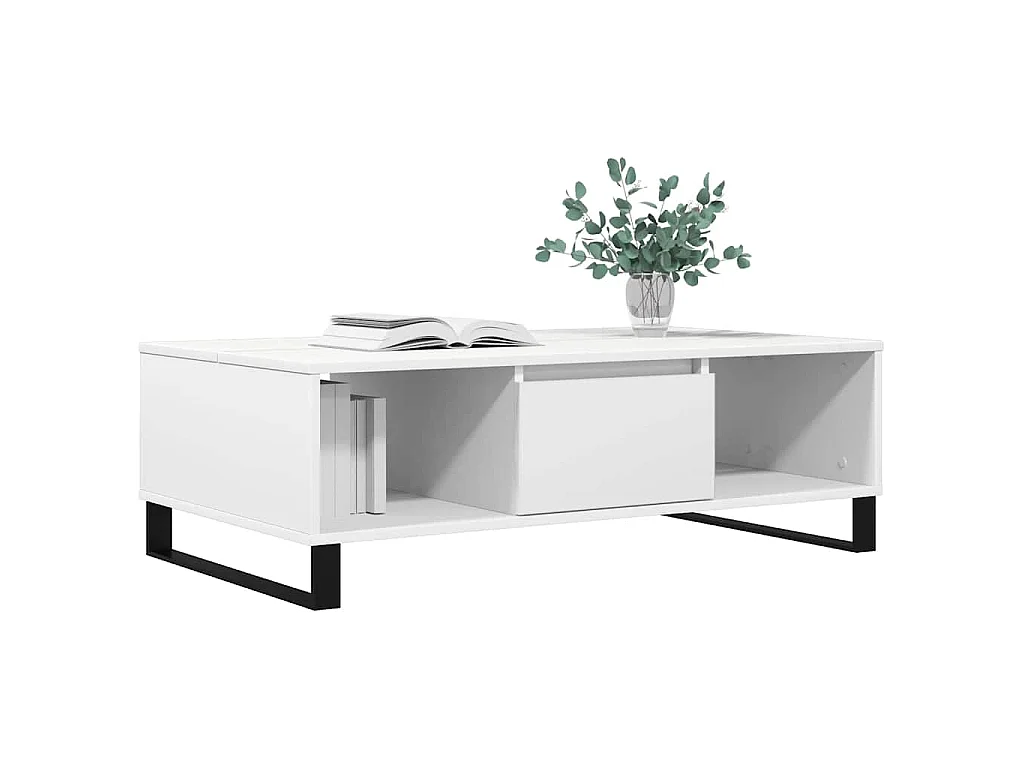 Salontafel 104x60x35 cm bewerkt hout wit