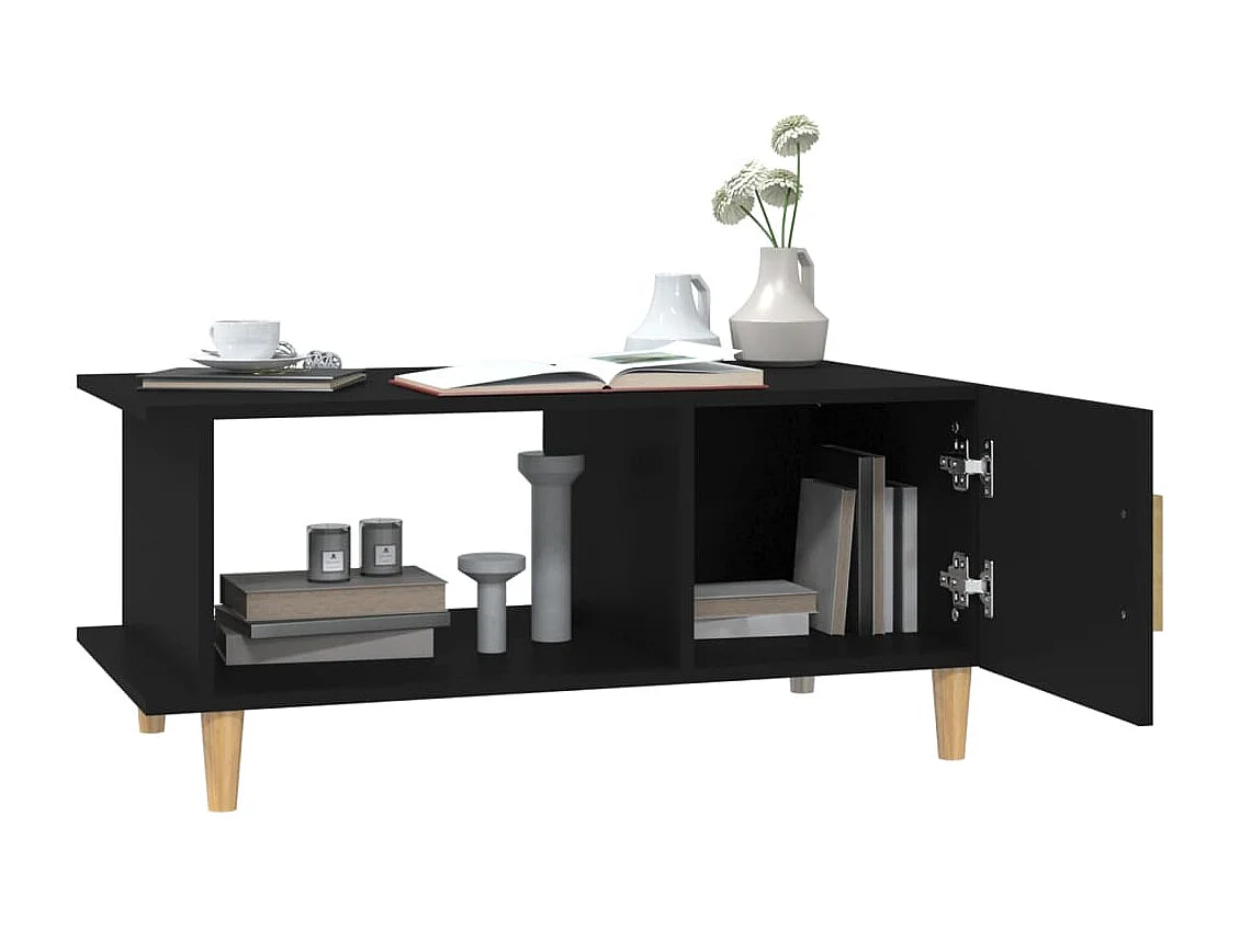 Mesa de centro 90x50x40 cm madeira processada preto