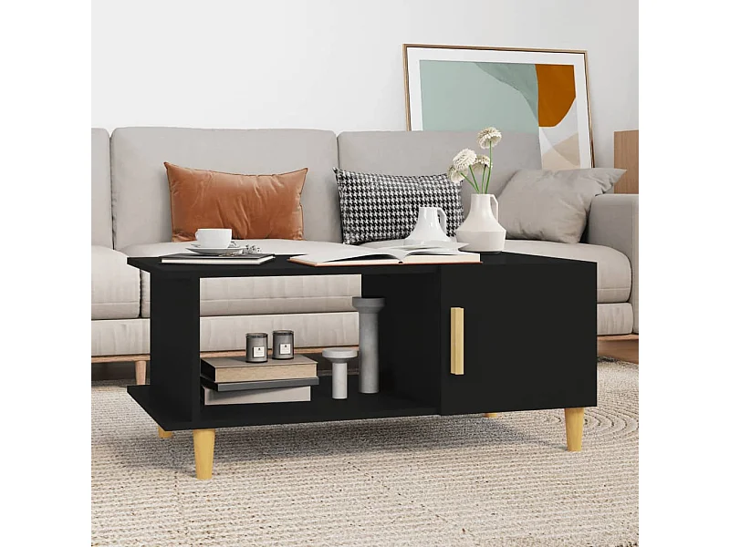 Mesa de centro 90x50x40 cm madeira processada preto