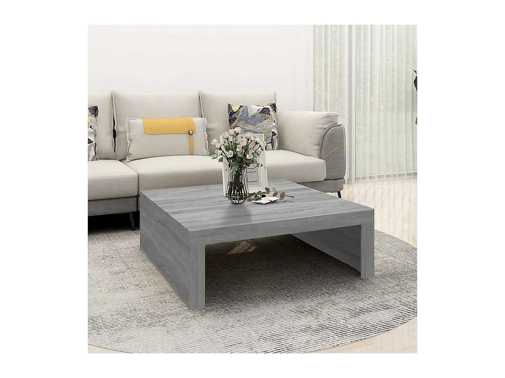Tavolino Salotto Grigio Sonoma 100x100x35 cm Legno Multistrato
