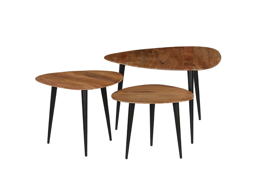 Tables basses 3 pcs Bois d'acacia massif