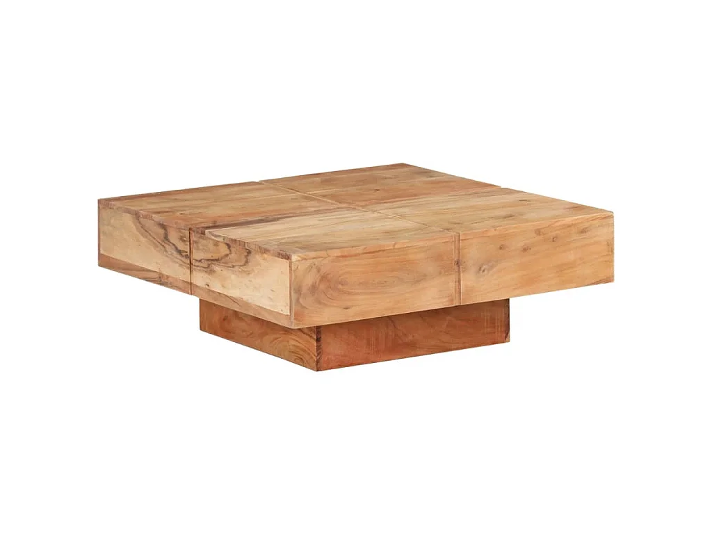 Couchtisch 80x80x28 cm Massivholz Akazie