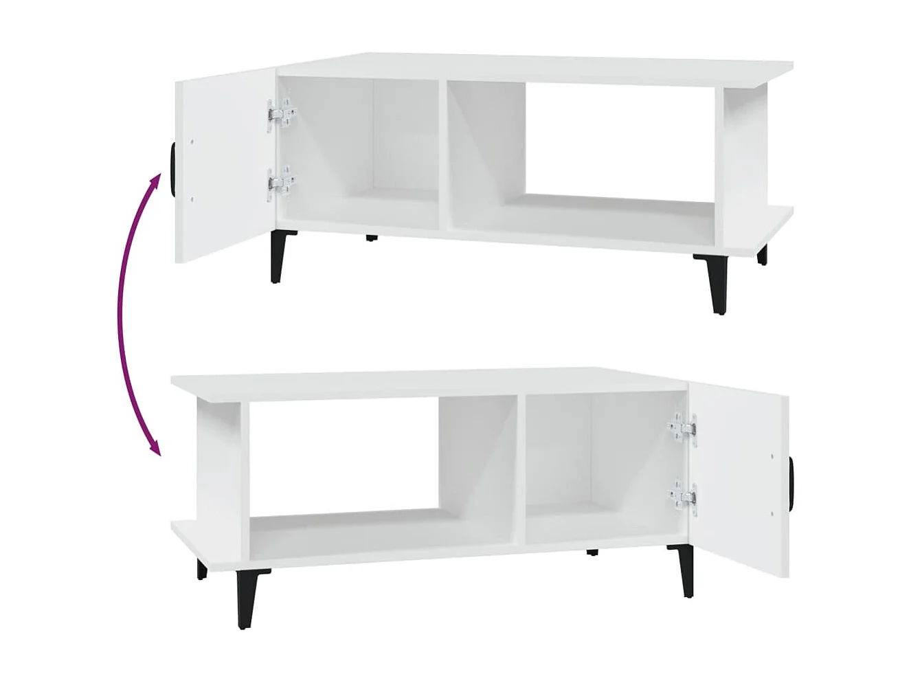 Table basse Blanc 90x50x40 cm Bois d'ingénierie