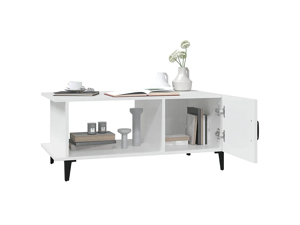 Table basse Blanc 90x50x40 cm Bois d'ingénierie